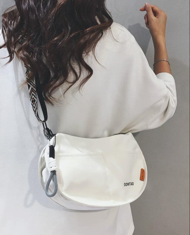 Ženska nylon torba sa širokim kaišem, japanskog stila, saddle tipa, za posao i svakodnevnu upotrebu, crossbody