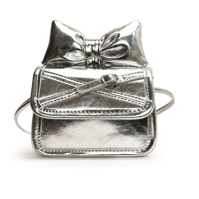 Elegantna ženska mini kvadratna torbica s mašnicom, crossbody, PU patent koža, vintage euroamerički stil, crvena.