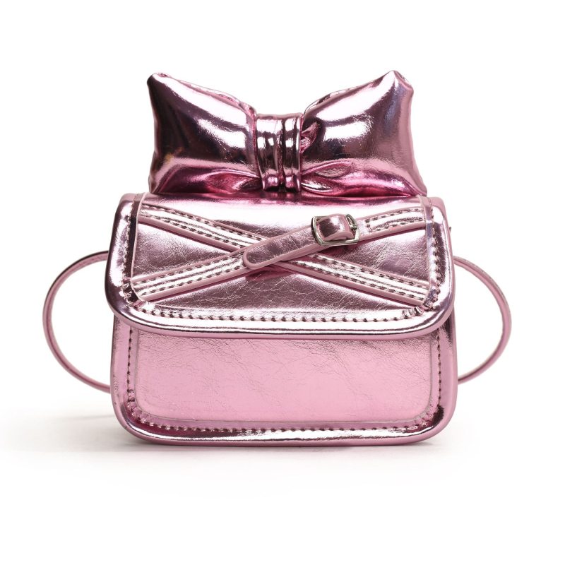 Elegantna ženska mini kvadratna torbica s mašnicom, crossbody, PU patent koža, vintage euroamerički stil, crvena.