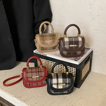 2026 Nova svestrana modna retro karirana mini crossbody torba za sitni novac