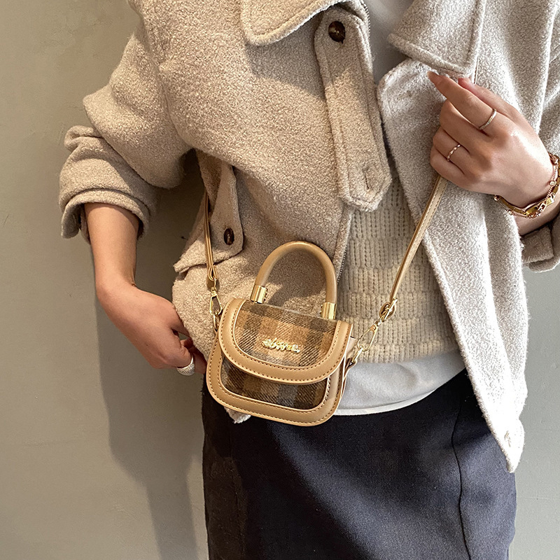 2026 Nova svestrana modna retro karirana mini crossbody torba za sitni novac