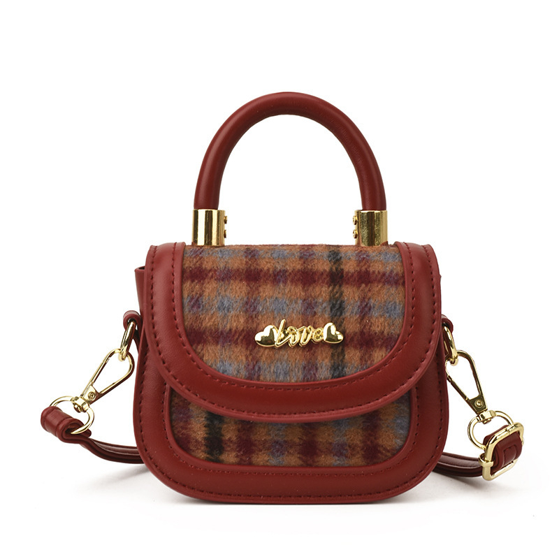 2026 Nova svestrana modna retro karirana mini crossbody torba za sitni novac