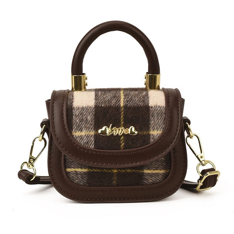 2026 Nova svestrana modna retro karirana mini crossbody torba za sitni novac