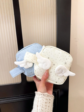 Ženska mini kvadratna torbica s anđelovim krilima i zvjezdicama, crossbody u stilu Instagrama, kozmetička i ruž torbica