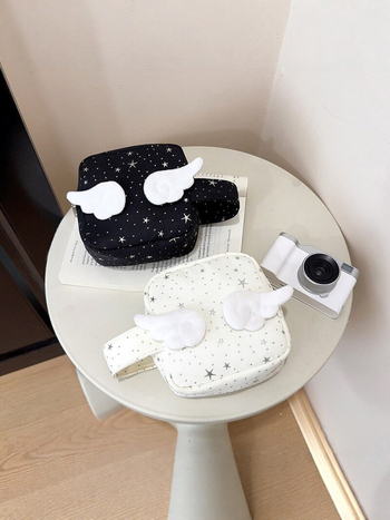 Ženska mini kvadratna torbica s anđelovim krilima i zvjezdicama, crossbody u stilu Instagrama, kozmetička i ruž torbica