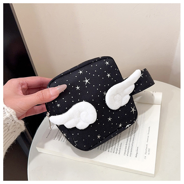 Ženska mini kvadratna torbica s anđelovim krilima i zvjezdicama, crossbody u stilu Instagrama, kozmetička i ruž torbica