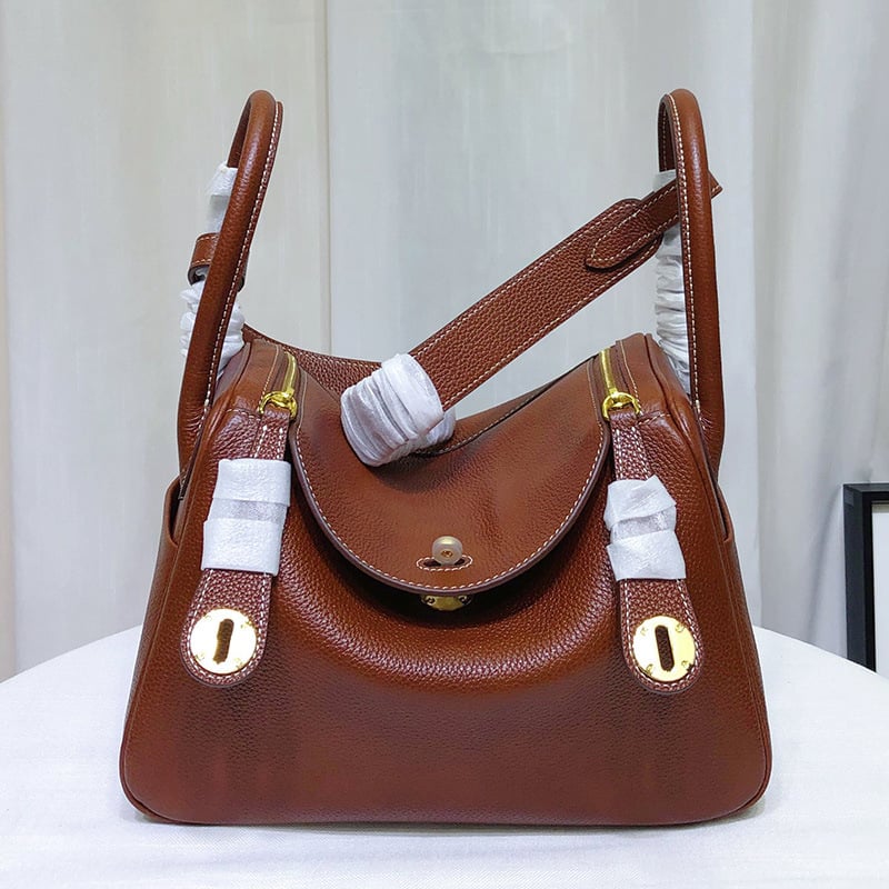 Ženska torbica Doctor bag od prave kože, Lindy stil, mala u obliku jastuka, preko ramena