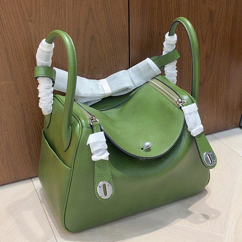 Ženska torbica Doctor bag od prave kože, Lindy stil, mala u obliku jastuka, preko ramena
