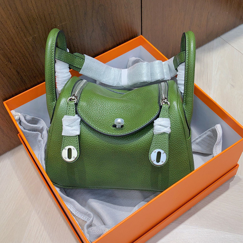 Ženska torbica Doctor bag od prave kože, Lindy stil, mala u obliku jastuka, preko ramena