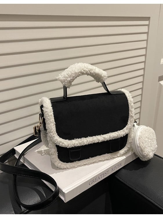 2026 nova pliš torba za rame, torba u obliku sedla, ženska torba od baršuna, retro crossbody stil