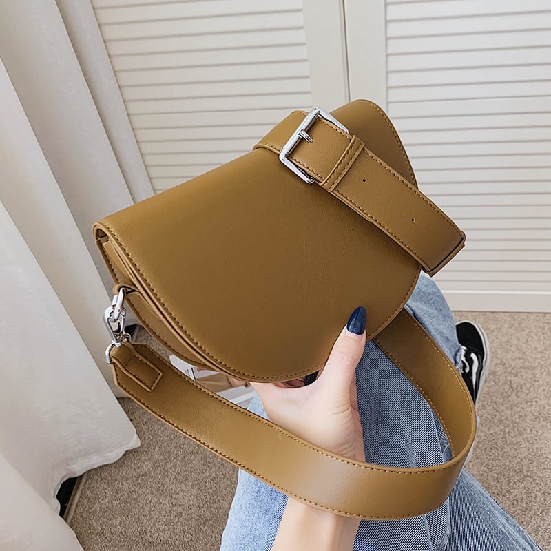 PU torbica za žene, mala crossbody s širokom remenom — proljeće 2025