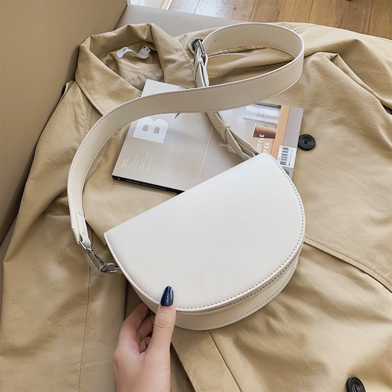 PU torbica za žene, mala crossbody s širokom remenom — proljeće 2025