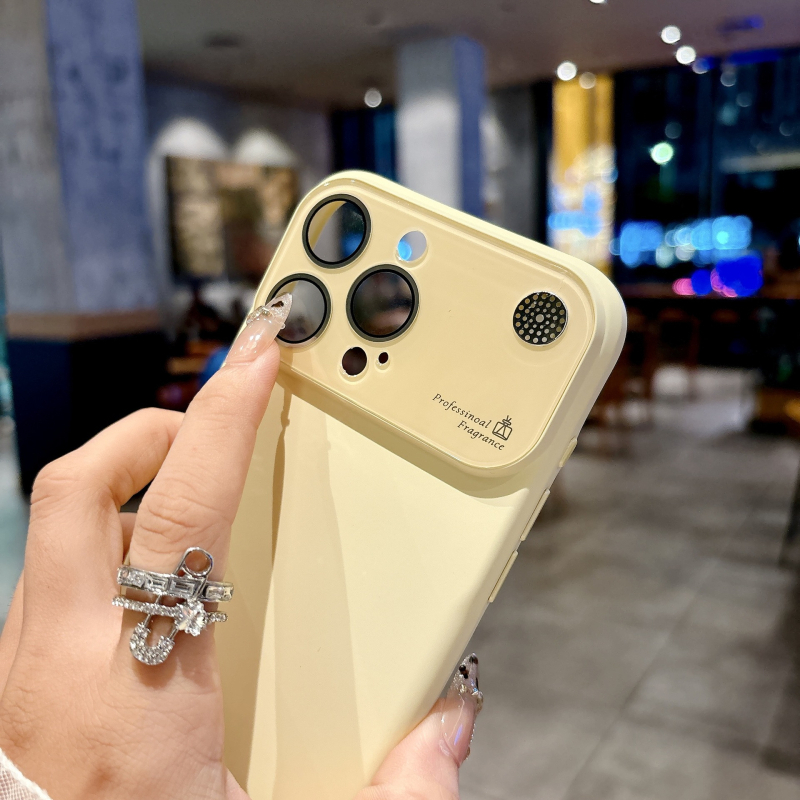 Kućište od tekućeg silikona za iPhone s velikim prozorom, zaštita od padova, otisci prstiju otporni, dizajn aromaterapije