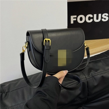 Arc De Triomphe PU kožna retro sedlo torbica – polukružna crossbody mala ženska torba, vintage stil, jesen 2025