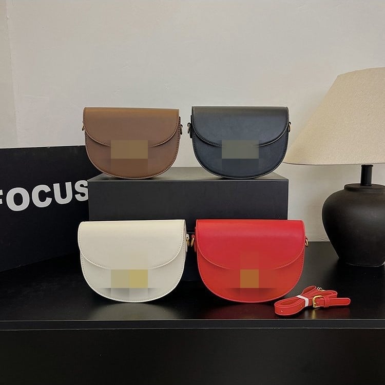 Arc De Triomphe PU kožna retro sedlo torbica – polukružna crossbody mala ženska torba, vintage stil, jesen 2025