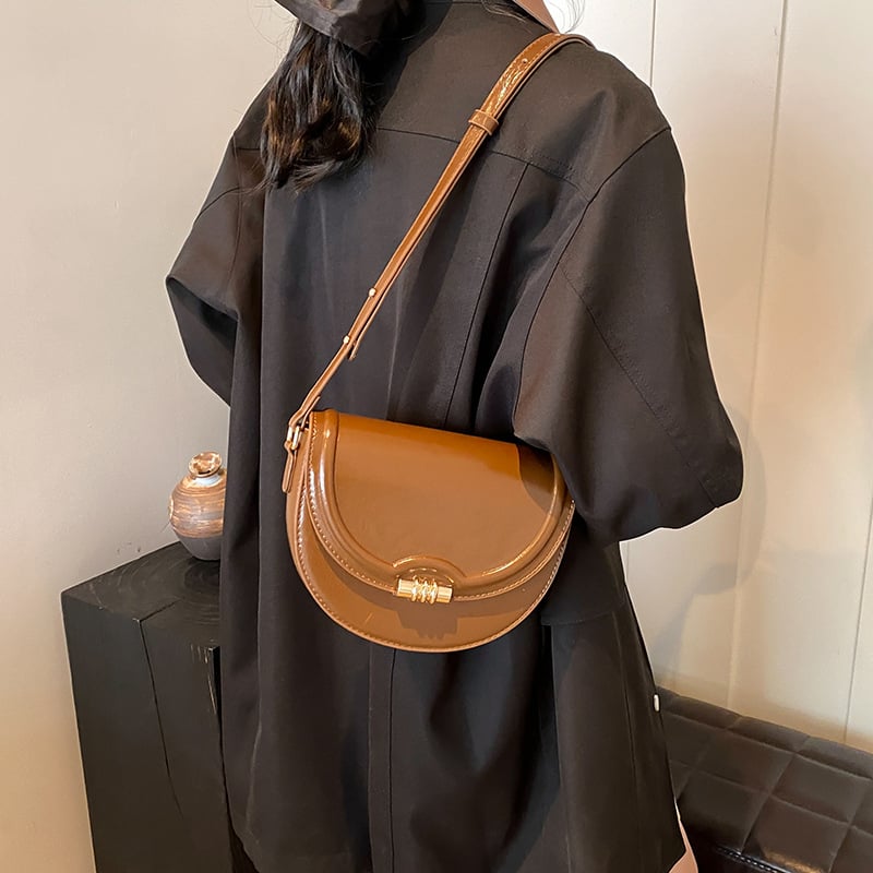 Ženska torbica u stilu sedla, PU koža, velika, crossbody s preklopnim zatvaračem, vintage svakodnevna torbica