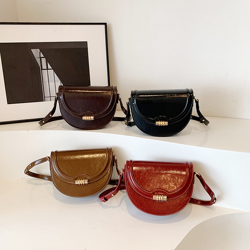 Ženska torbica u stilu sedla, PU koža, velika, crossbody s preklopnim zatvaračem, vintage svakodnevna torbica