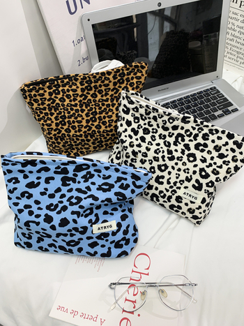 Torbica za šminku s leopard printom, velika kapaciteta, prijenosna torba za pohranu