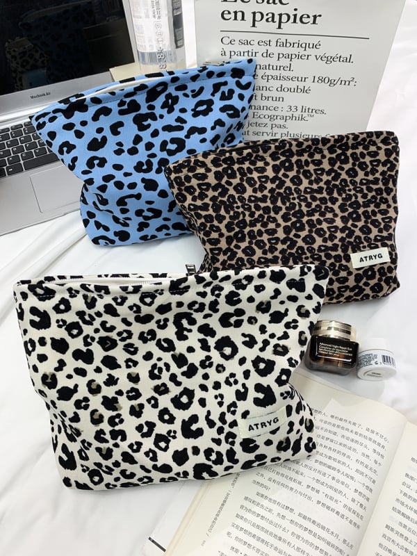 Torbica za šminku s leopard printom, velika kapaciteta, prijenosna torba za pohranu