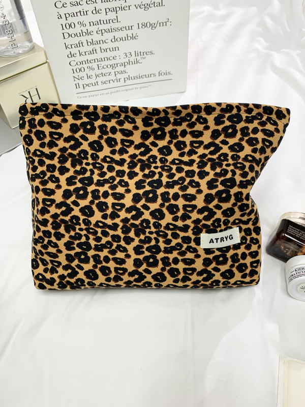 Torbica za šminku s leopard printom, velika kapaciteta, prijenosna torba za pohranu