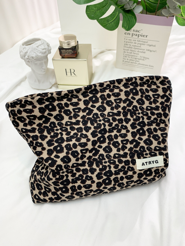 Torbica za šminku s leopard printom, velika kapaciteta, prijenosna torba za pohranu
