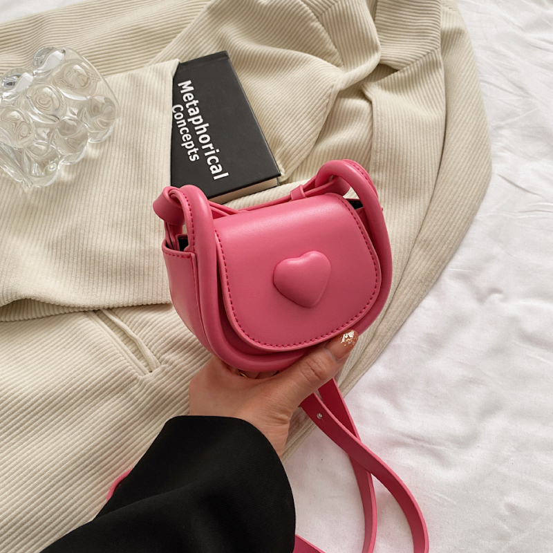 Ženska torbica u obliku srca za rame, crossbody, PU, mala kvadratna torba s kontrastnim dizajnom boja