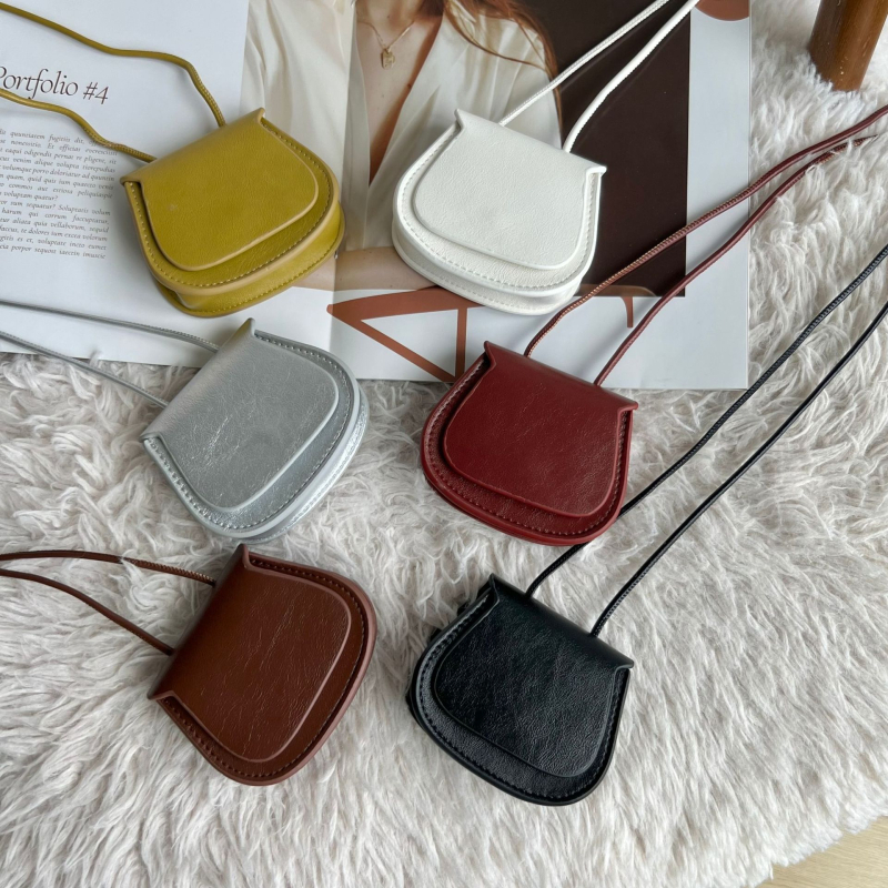 Korejske stil mini torba saddle bag s kaišem oko vrata, pretinac za slušalice i novčiće, za svakodnevnu upotrebu