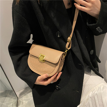 Ženska polukružna saddle torba od PU kože, mala crossbody torba, modern dizajn 2021