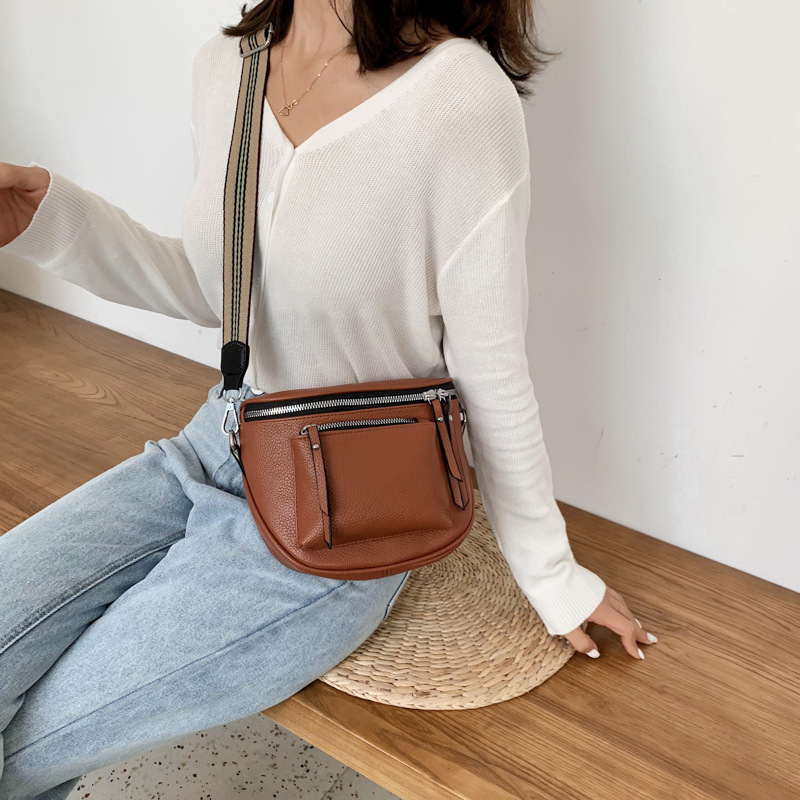 Ženska torba, novi model 2025, rana proljeće, korejski stil, mekana kožna crossbody torba s oblikom sedla, svakodnevna upotreba