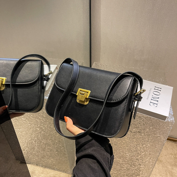 Teksturirana mala ženska torbica, Saddle stil, crossbody, kvadratni oblik, PU, 2024 proljeće