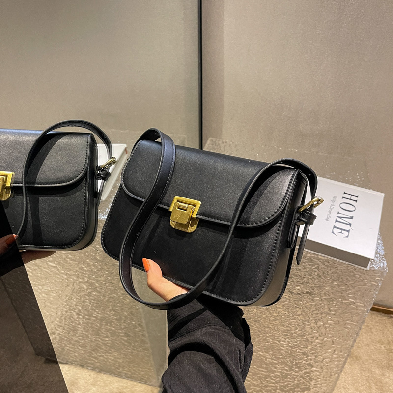 Teksturirana mala ženska torbica, Saddle stil, crossbody, kvadratni oblik, PU, 2024 proljeće