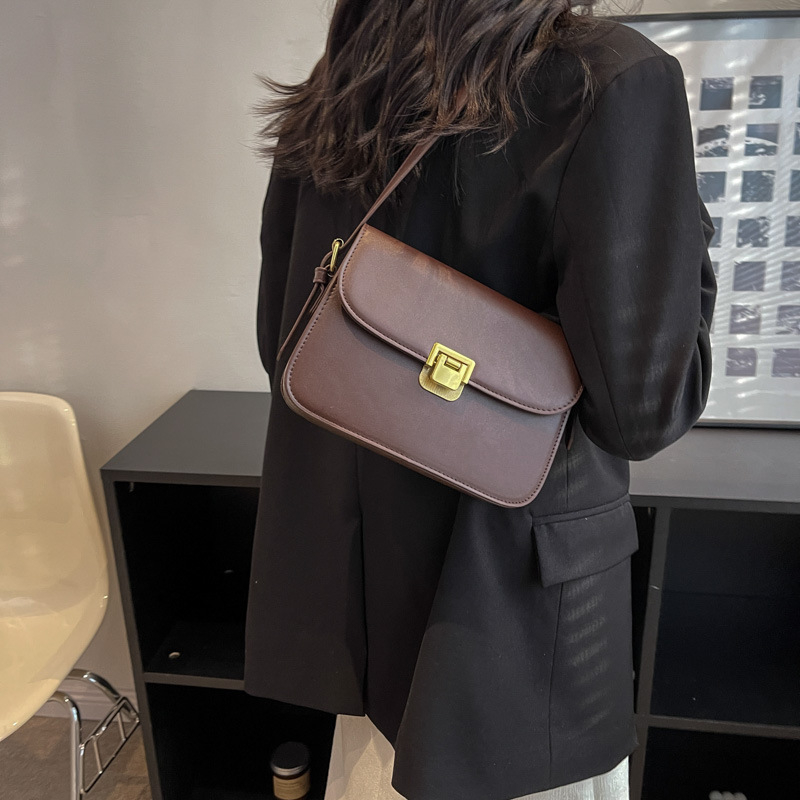 Teksturirana mala ženska torbica, Saddle stil, crossbody, kvadratni oblik, PU, 2024 proljeće