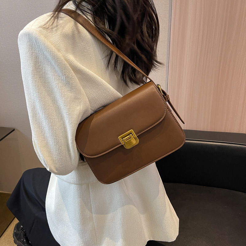 Teksturirana mala ženska torbica, Saddle stil, crossbody, kvadratni oblik, PU, 2024 proljeće
