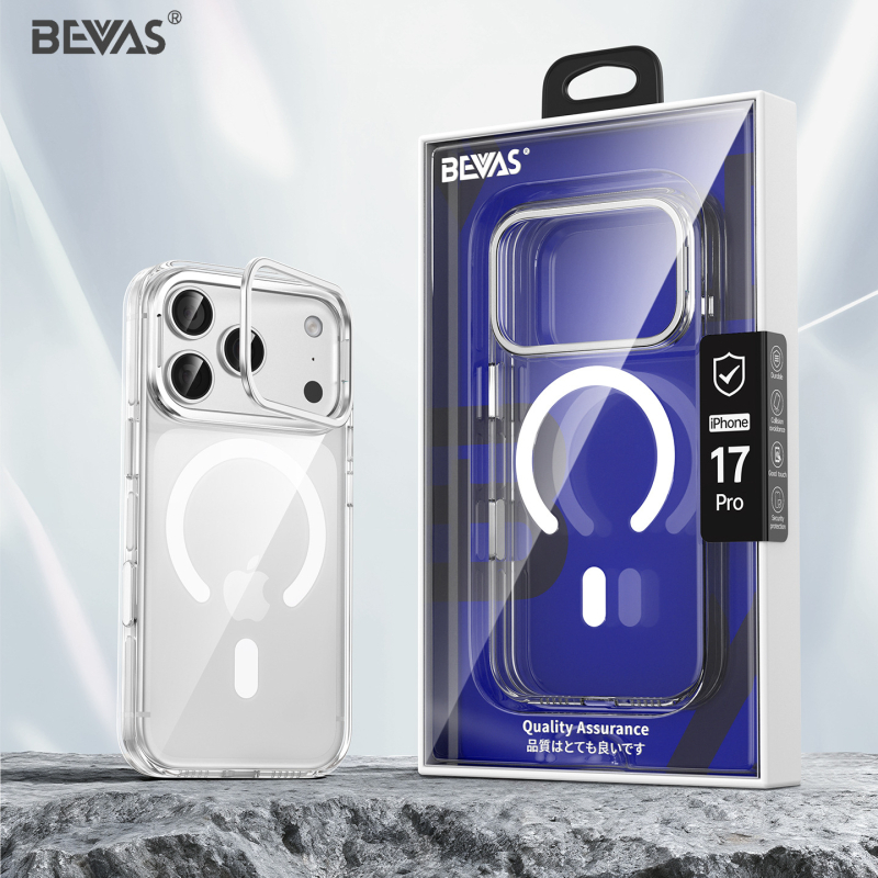 Bevas διαφανής θήκη iPhone 17 Pro με αντι-κιτρινίσματος φινίρισμα, μαγνητική πρόσδεση και κράτημα φακών, συμβατή με iPhone 17, 17 Pro, 17 Pro Max και 17 Air