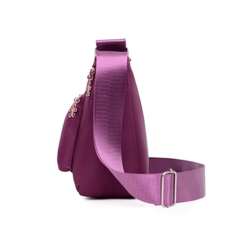 Jednobojna nylon crossbody torbica, lagana, dumpling oblik, za svakodnevnu upotrebu