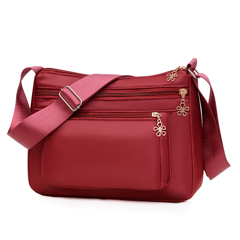 Jednobojna nylon crossbody torbica, lagana, dumpling oblik, za svakodnevnu upotrebu