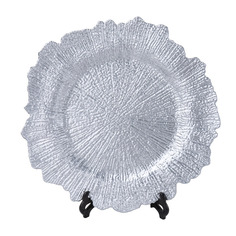 Farfurie de servire din plastic, 13 inch, finisaj vopsire cu spray, pentru decor de sărbători și nunți, farfurie rotundă pentru fructe