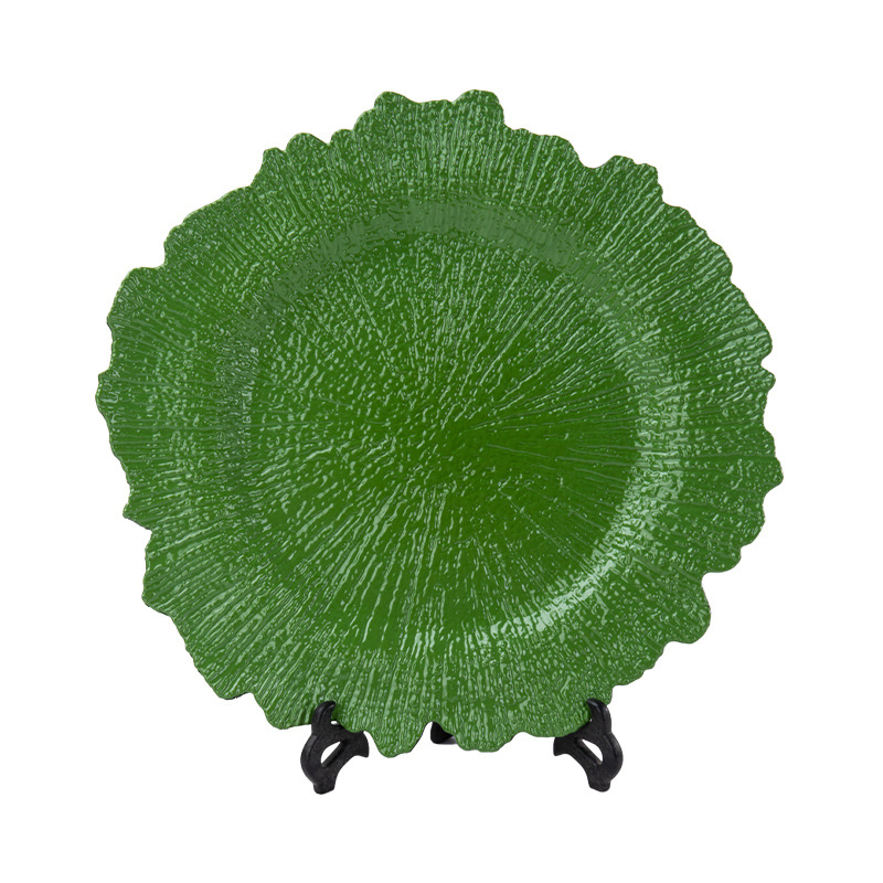 Farfurie de servire din plastic, 13 inch, finisaj vopsire cu spray, pentru decor de sărbători și nunți, farfurie rotundă pentru fructe