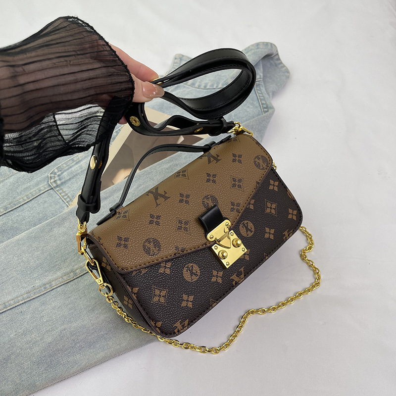 Ženska mala kvadratna torbica s retro printom, saddle stil, lagana luksuzna torba za rame ili crossbody