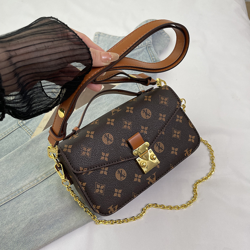Ženska mala kvadratna torbica s retro printom, saddle stil, lagana luksuzna torba za rame ili crossbody