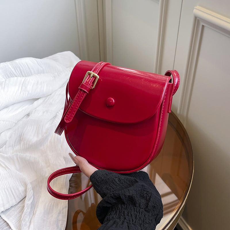 Teksturirana sedlasta torba za žene, 2025 jednobojna torba preko ramena, retro stil, svakodnevna crossbody