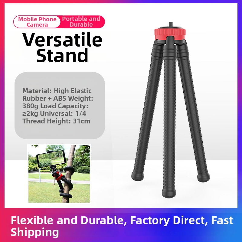 Tantu Black Diamond Octopus tripod pre mobilné telefóny a DSLR, s guľovou hlavou, 30 cm, 0,38 kg, nosnosť do 2 kg