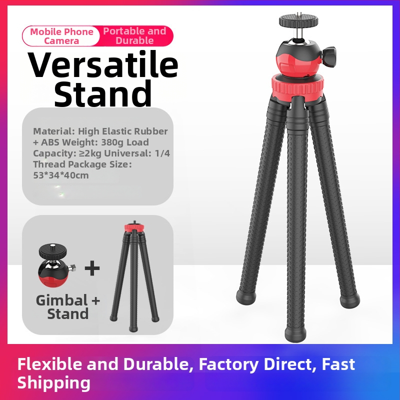 Tantu Black Diamond Octopus tripod pre mobilné telefóny a DSLR, s guľovou hlavou, 30 cm, 0,38 kg, nosnosť do 2 kg
