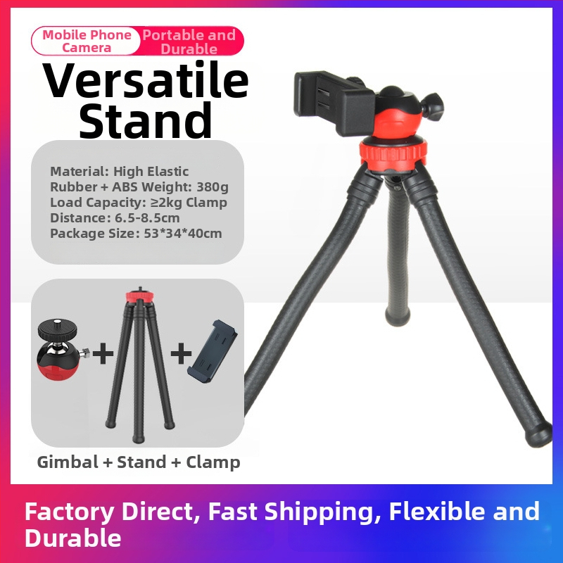 Tantu Black Diamond Octopus tripod pre mobilné telefóny a DSLR, s guľovou hlavou, 30 cm, 0,38 kg, nosnosť do 2 kg