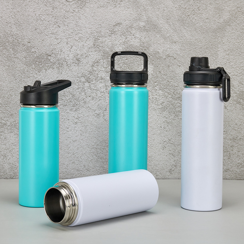 Cană termică cu vid, gură mare, interior 304 inox, exterior 201 inox, finisaj din cauciuc, pentru activități în aer liber, personalizare prin gravură laser, serigrafie sau imprimare 3D