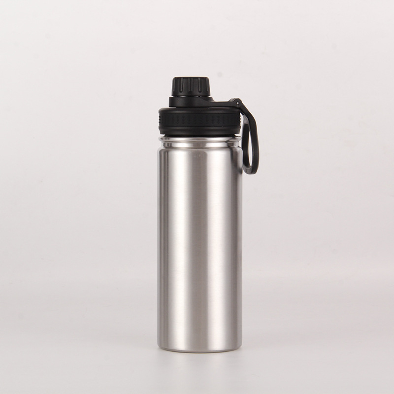 Cană termică cu vid, gură mare, interior 304 inox, exterior 201 inox, finisaj din cauciuc, pentru activități în aer liber, personalizare prin gravură laser, serigrafie sau imprimare 3D