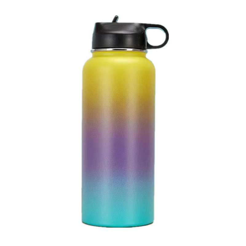 Cană termică cu vid, gură mare, interior 304 inox, exterior 201 inox, finisaj din cauciuc, pentru activități în aer liber, personalizare prin gravură laser, serigrafie sau imprimare 3D
