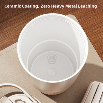 Termos cu interior ceramic din oțel inoxidabil 316, capacitate mare, portabil, cană de cafea unisex cu pai