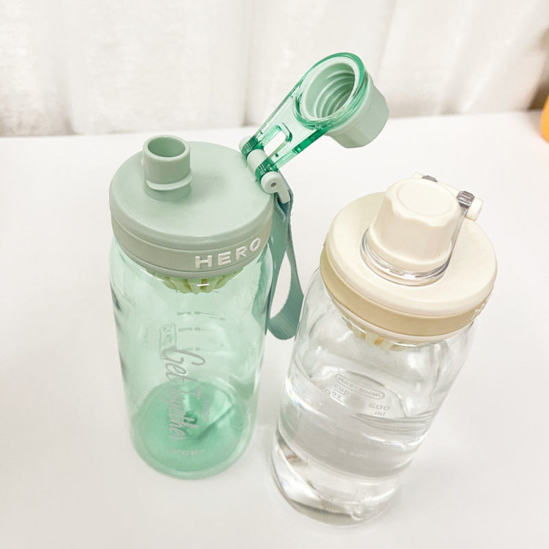 Sticlă de apă din plastic, capacitate mare, portabilă, cu filtru pentru ceai, pentru fete