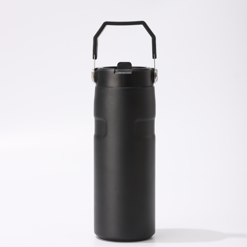 16oz Θερμός για πεζοπορία σε εξωτερικούς χώρους – 304 ανοξείδωτο ατσάλι, μπουκάλι νερού με καλαμάκι, φορητό αθλητικό ποτήρι για ποδηλασία
